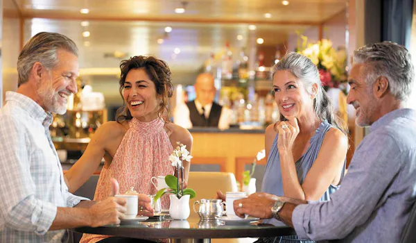 People enjoying Coffee Connection on board Regent