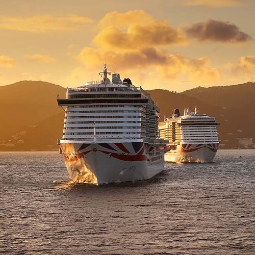 P&O Cruises' Iona and Arvia Meet in Tortuga
