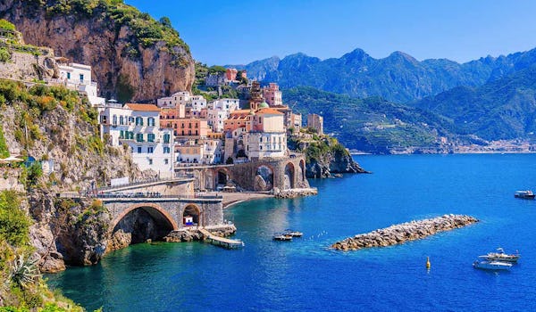 Amalfi Coast, Italy, Mediterranean. View of Atrani town and the Amalfi Coast.