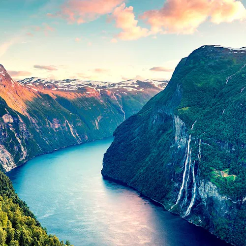 Norwegian Fjords Summer Sunset